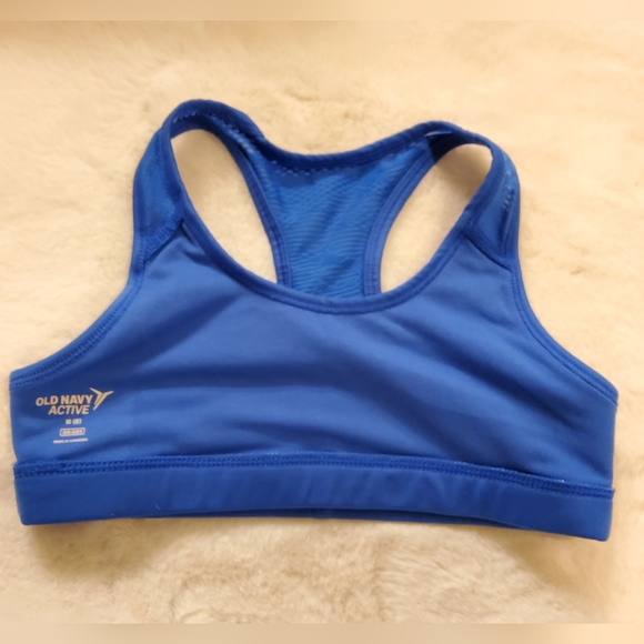 Old Navy Active Sports Bra Girls Medium 8 Go-Dry Mesh Racerback Cerulean Blue - Picture 6 of 11